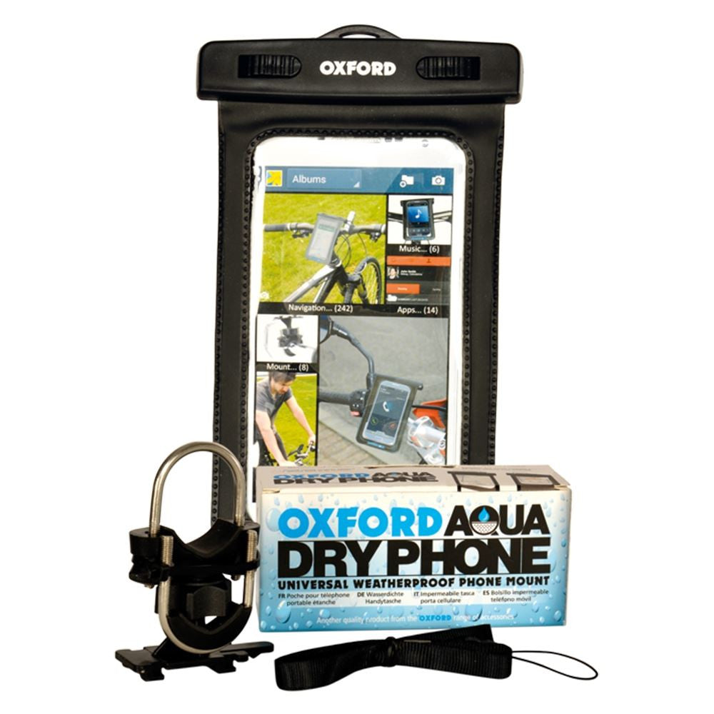 Oxford OX190 Dryphone Universal Motorcycle Phone Mount GPS Holder Handlebar