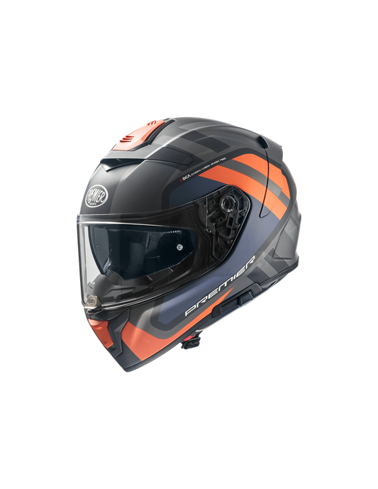 PREMIER DEVIL FZ 93 GUN ORANGE FULL FACE HELMET BLUETOOTH READY