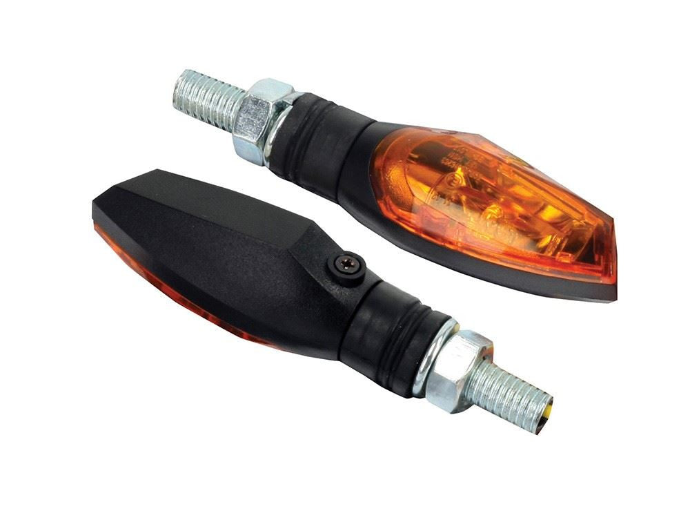 Bike It Motorbike LED Shard Indicators With Black Body And Amber Lens