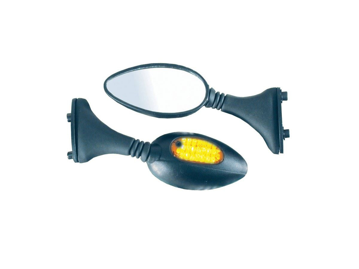 Bike It Universal Fairing Mirrors With Built In LED Indicators