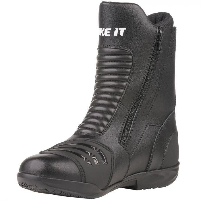 Bike It 'Preto' Black Mid Length Waterproof Motorcycle Boots