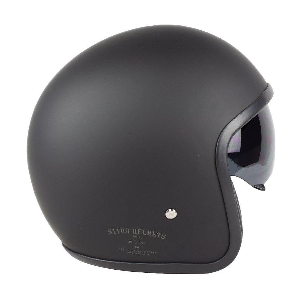 Nitro X580 / X581 Motorcycle Scooter Jet Open Face Biker Helmet Satin Black