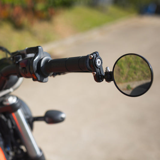 Oxford Fold-Away Bar End Mirrors - Black Set