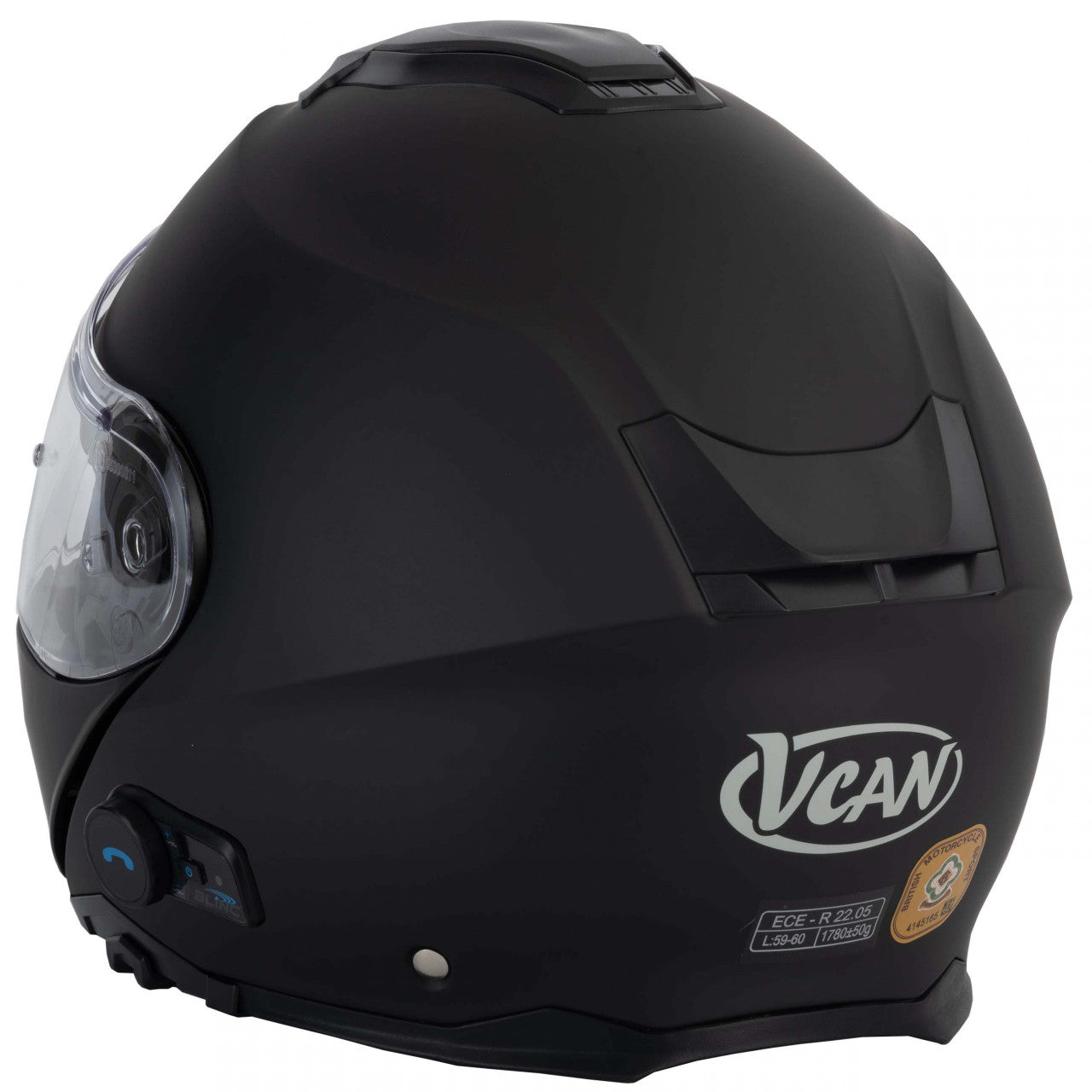 VCAN H272 Blinc A4 Matt Black Flip Front Motorcycle Helmet- Matt Black 2024