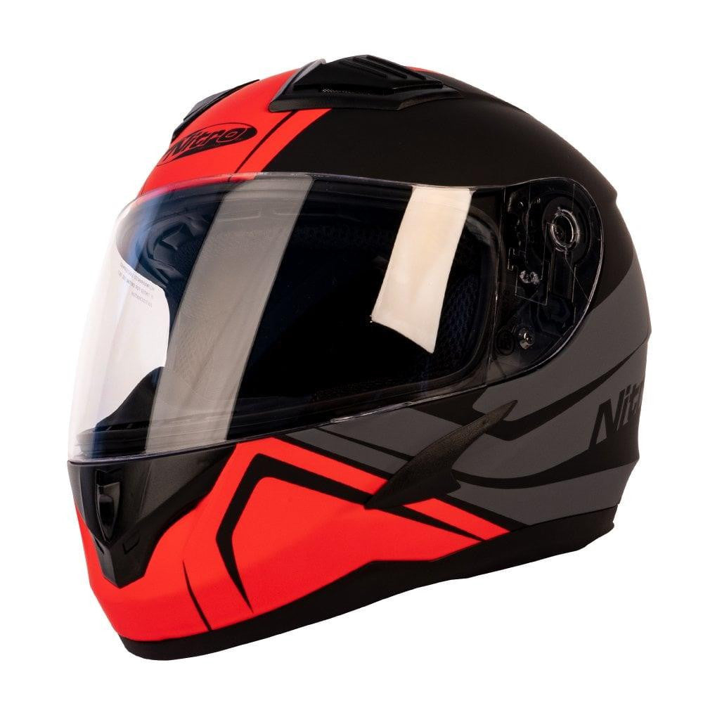 Nitro Helmet N2400 Rogue Junior Satin Black/Gun/Safety Red