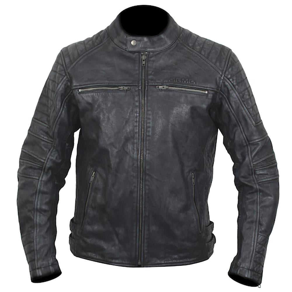 ARMR Retro Leather Touring Motorcycle Motorbike Men's Jacket