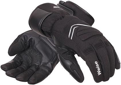 Weise Fjord Leather Motorbike Touring Gloves Black