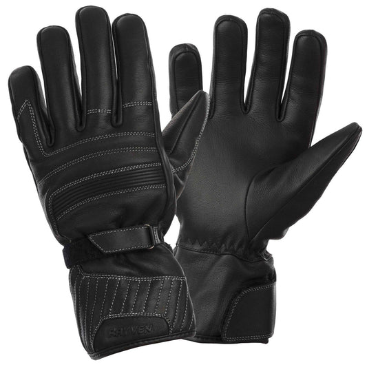 Rayven Motorcycle Motorbike Mamba Goat Skin Leather Gloves - Black