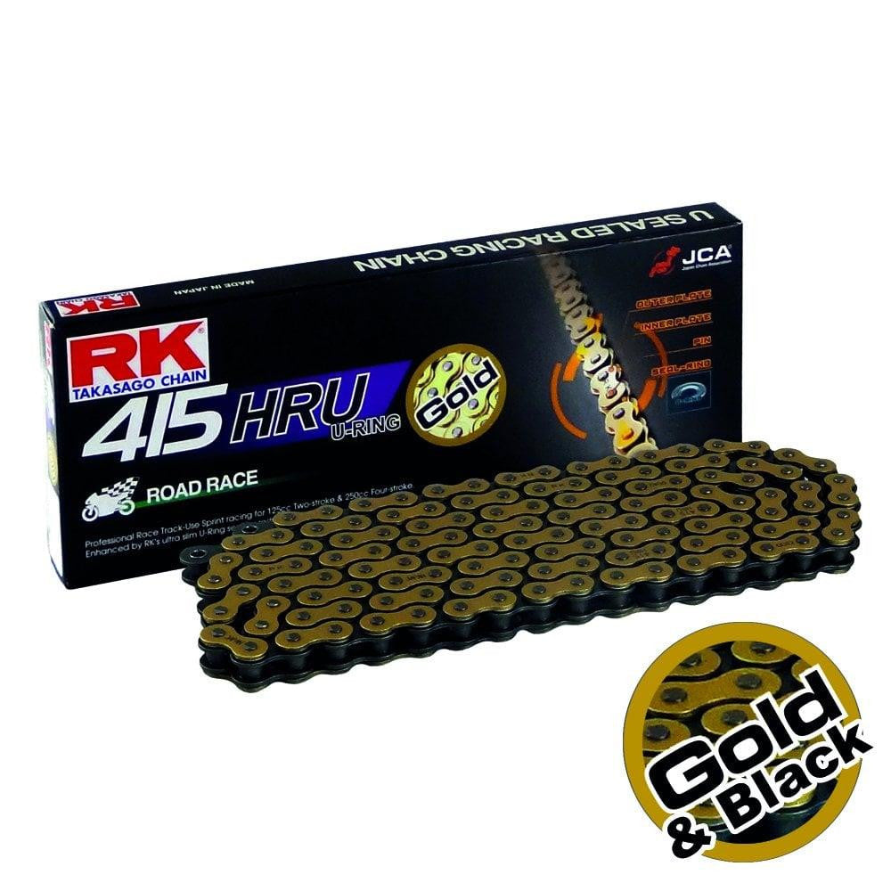 RK Road Race 415 HRU U-Ring Motorcycle Motorbike Black/Gold Racing Chain