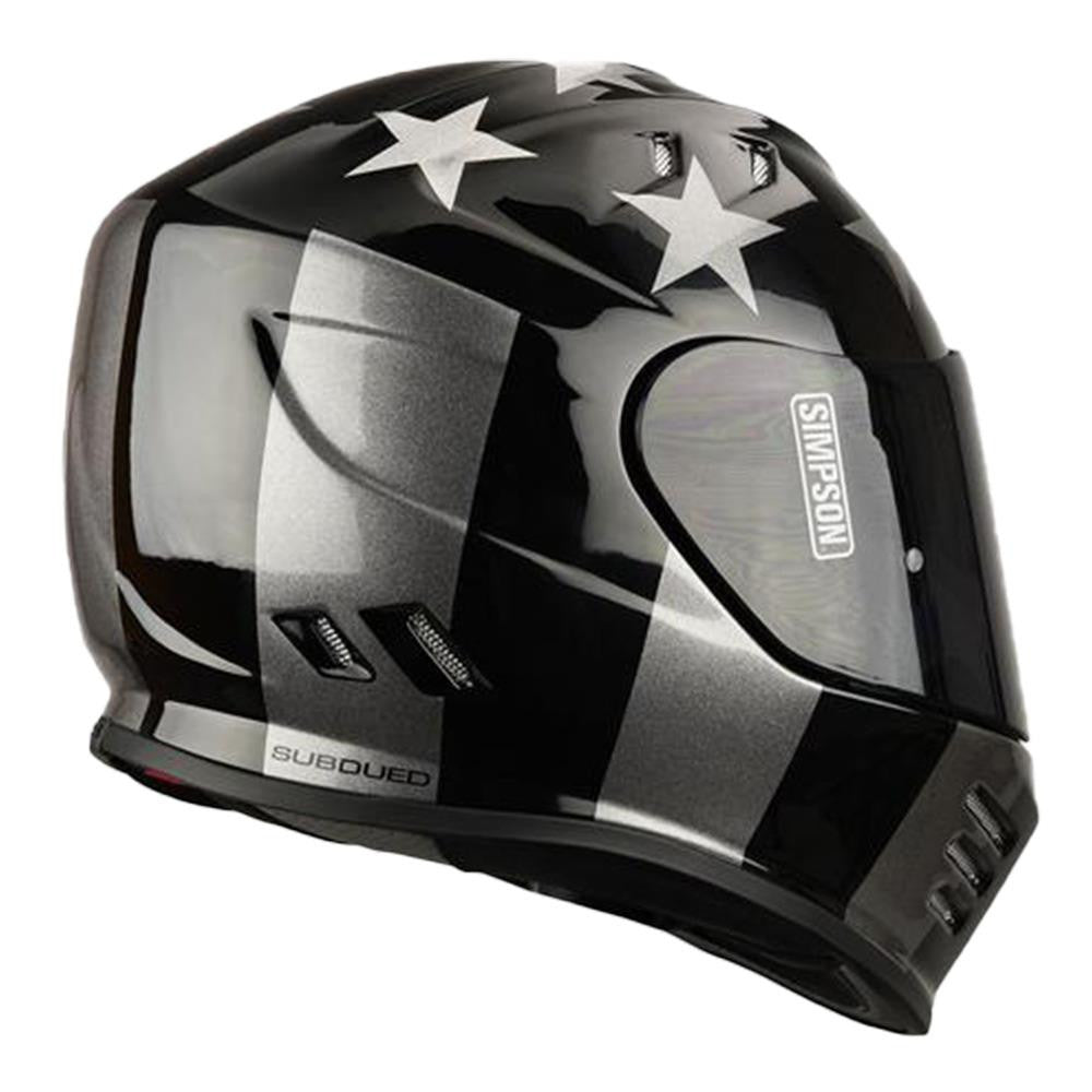 Simpson Full Face Motorcycle Motorbike Helmet – Black/Silver