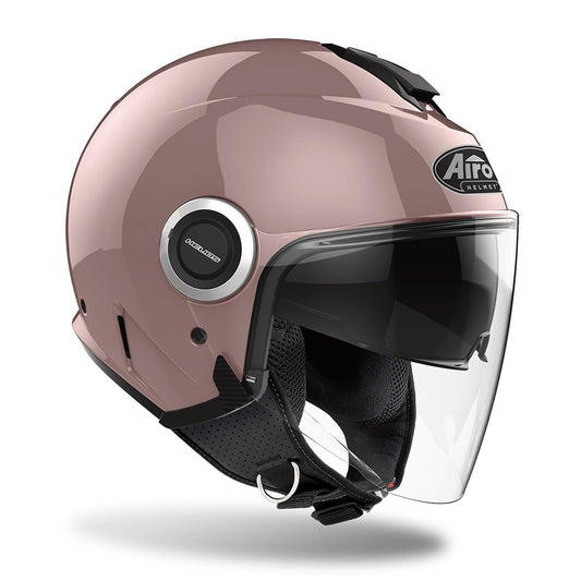 Airoh Helios Urban Jet Open Face Motorcycle Scooter Helmet Metalllic Rose