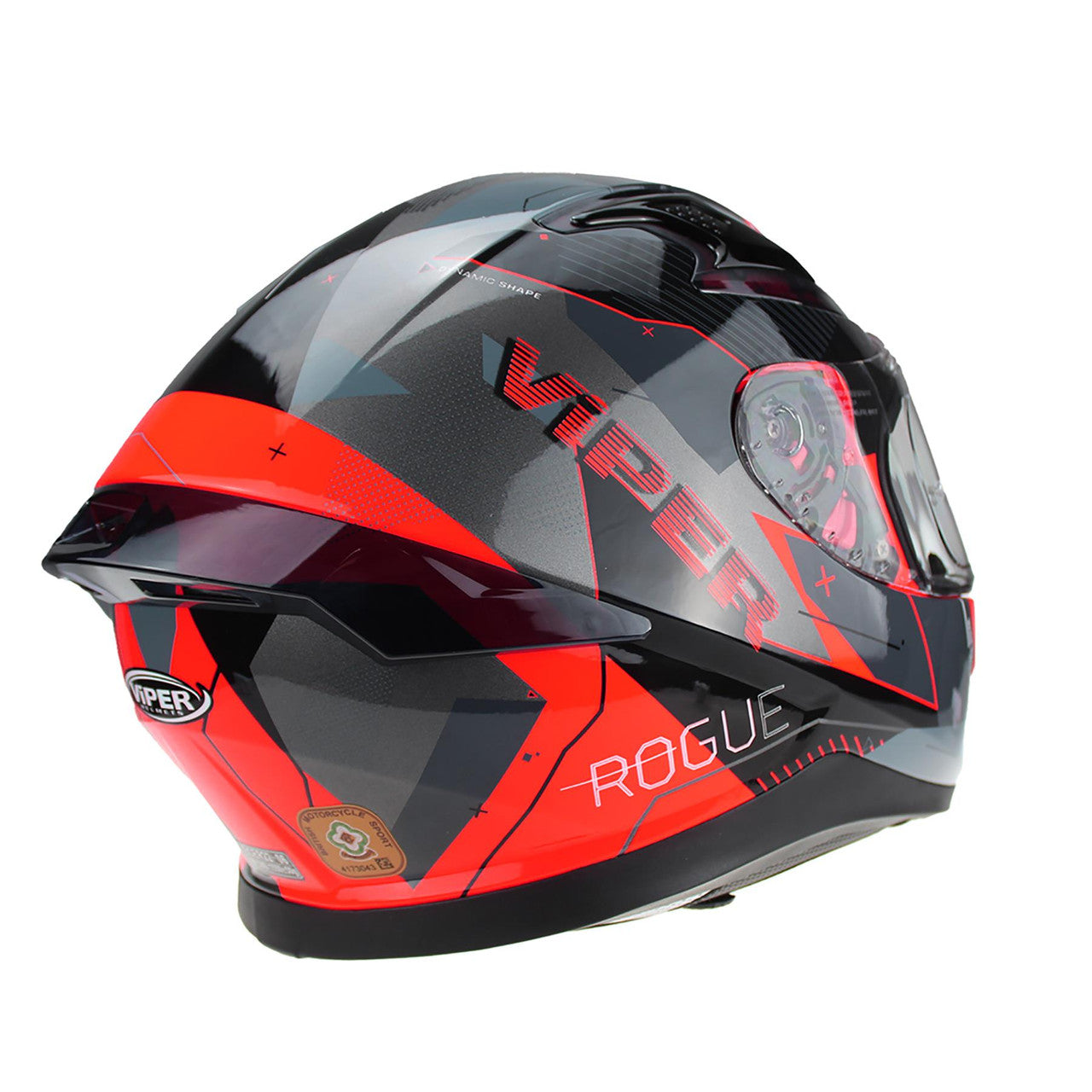 VIPER RSV95 ROGUE BLACK RED FULL FACE QUICK RELEASE MOTORCYCLE HELMET UK