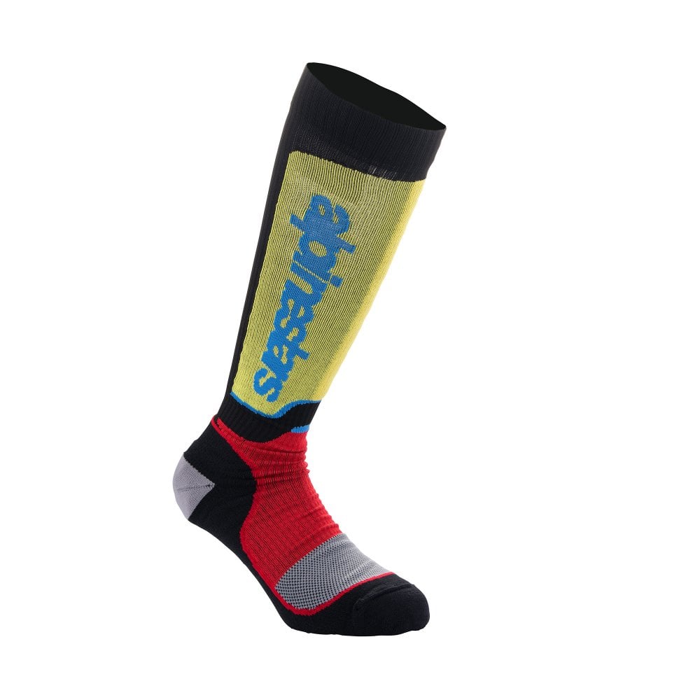 Alpinestars Youth MX Plus Socks Black Red Light Blue