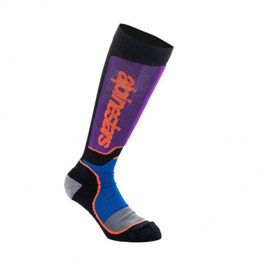 Alpinestars Youth MX Plus Socks Black Royal Blue Purple