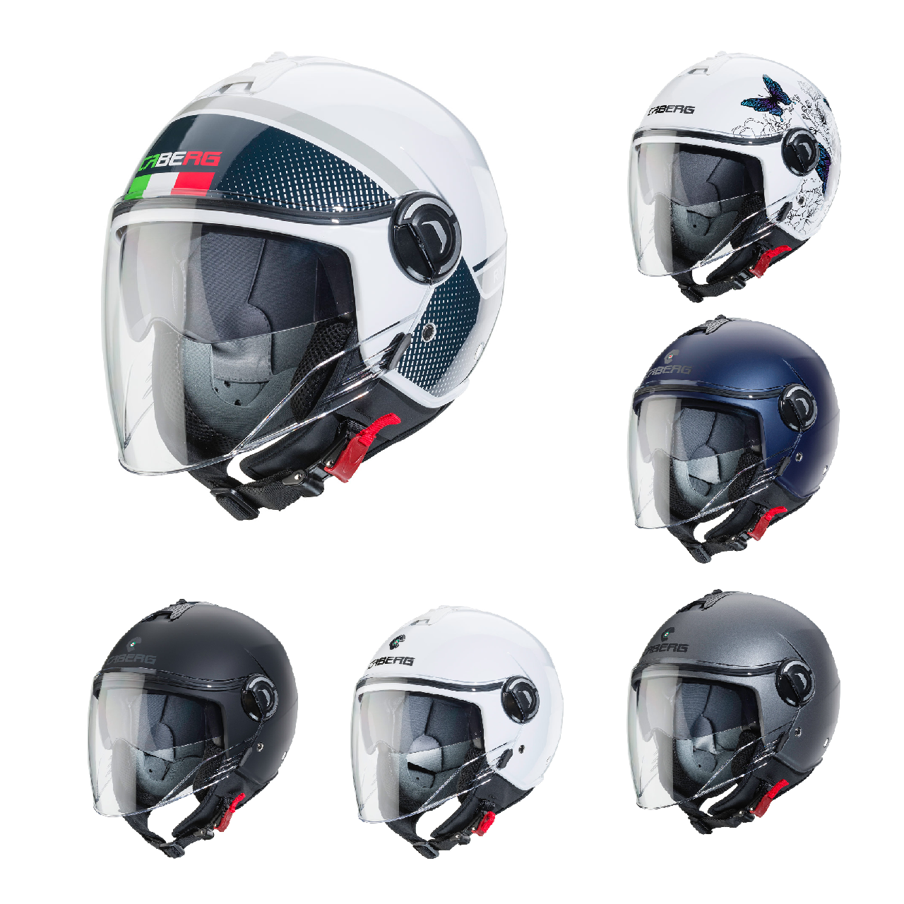 Caberg Riviera V4 Open Face Motorcycle Motorbike Scooter Jet Helmet