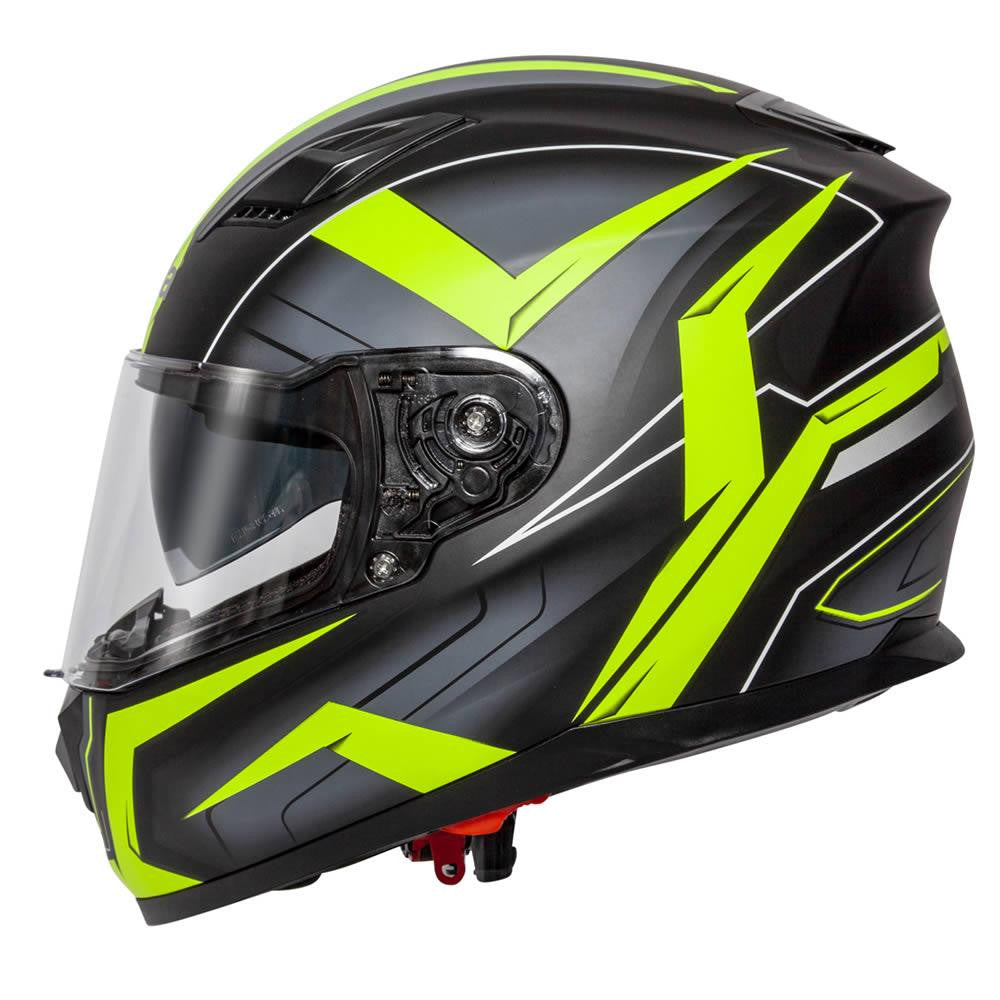 Spada SP17 Ruler Full Face Motorcycle Bike Helmet Yellow Matt