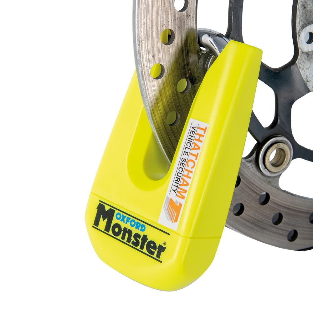 Oxford Monster Padlock Motorcycle Motorbike Disc Lock - Yellow