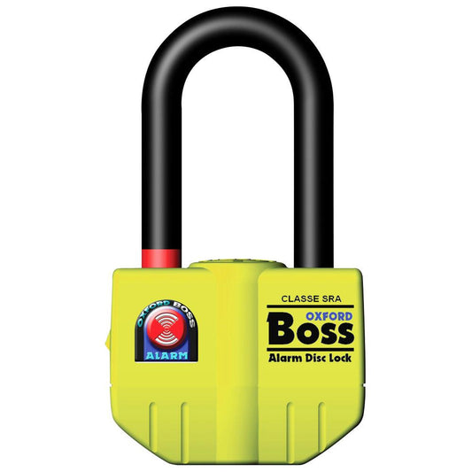 Oxford Boss Alarm Motorcycle Motorbike Disc Lock- 14mm Yellow