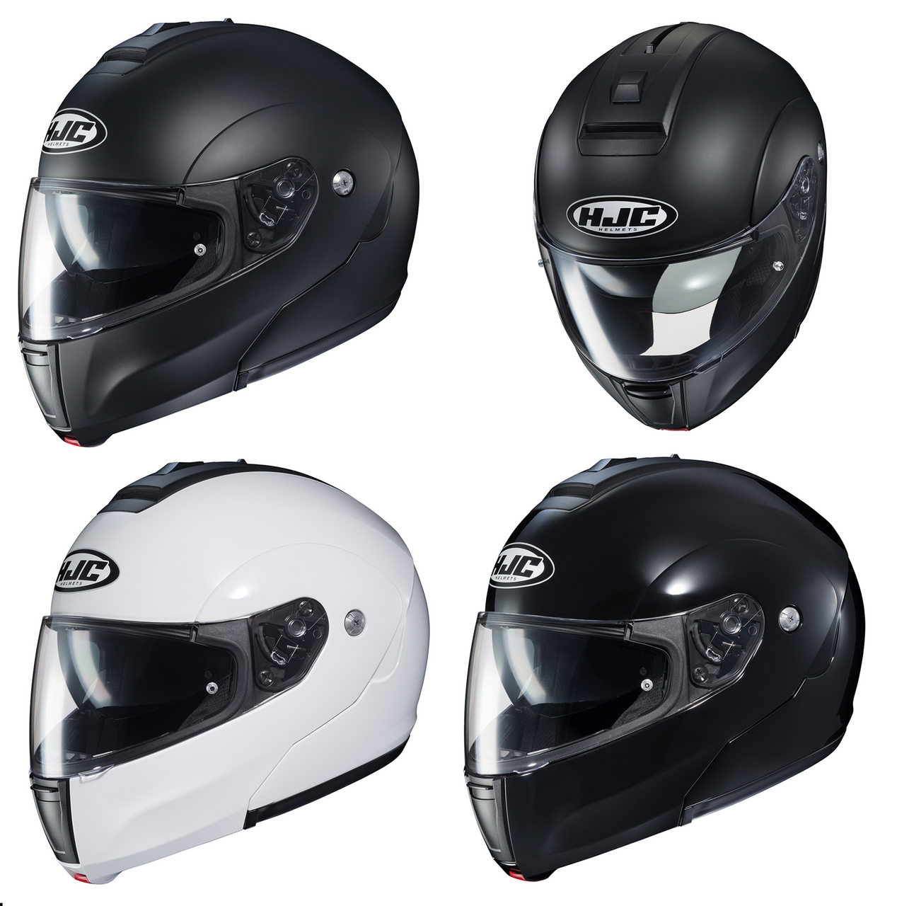 Hjc C90 Motorcycle Motorbike Plain Flip Up Modular Helmet