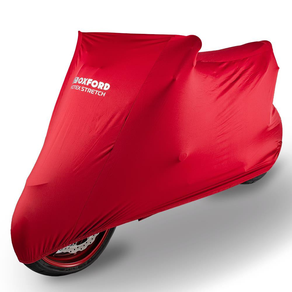 Oxford Protex Stretch Indoor Premium Stretch-Fit Motorcycle Cover Red Large