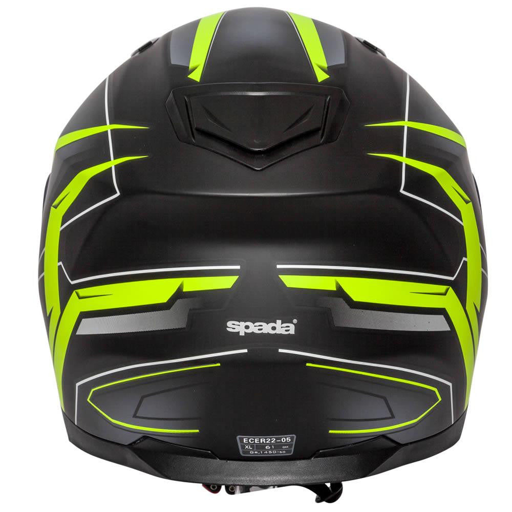 Spada SP17 Ruler Full Face Motorcycle Bike Helmet Yellow Matt