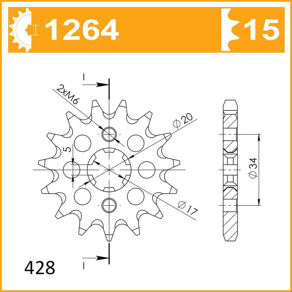 RK Standard Honda Motorbike Chain & sprocket kit MBX80 FWD 83-86