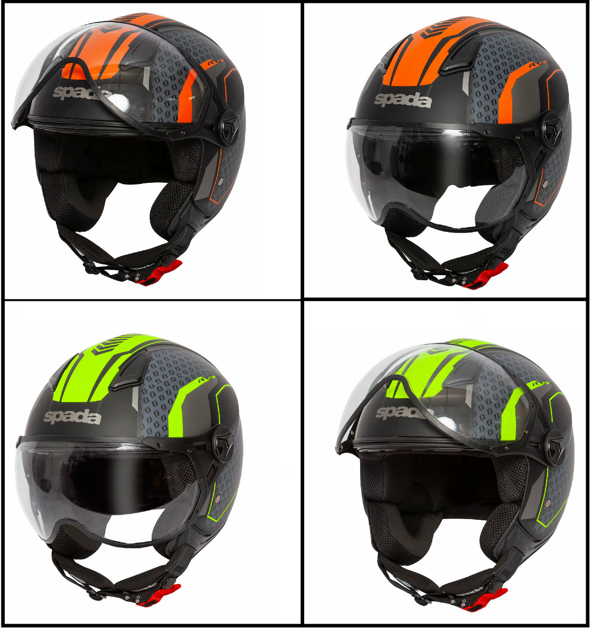 Spada Hellion Arrow Open Face Motorcycle Scooter Bike Helmet