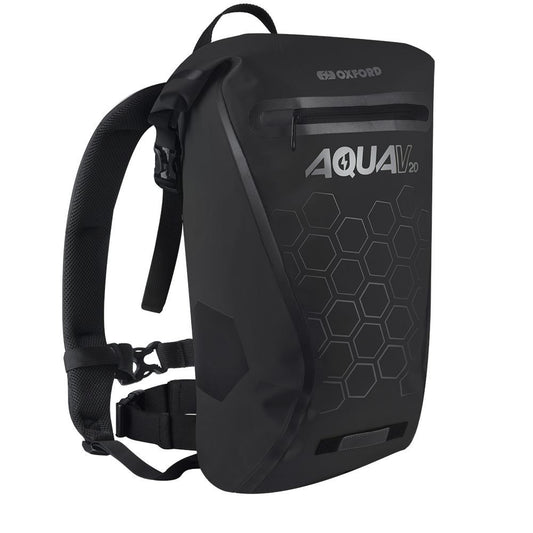 Oxford Aqua V20 Waterproof 20 Liter Motorcycle Backpack Black