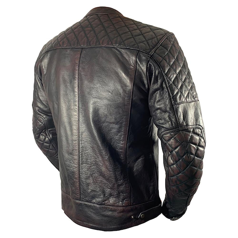 ARMR Retro Classic Leather Motorcycle Motorbike Touring Riding Jacket CE