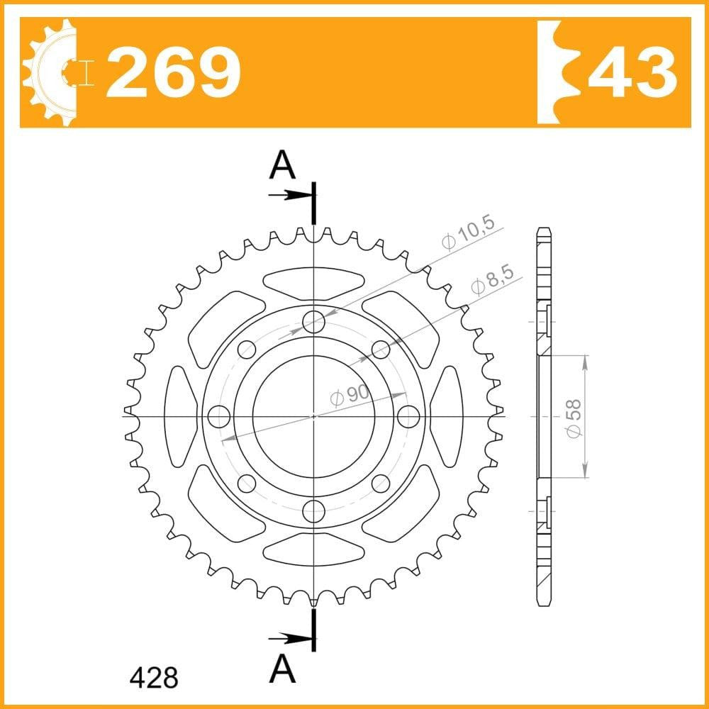 RK Standard Street Motorcycle chain & sprocket kit Honda CM125CC / CF 82-86