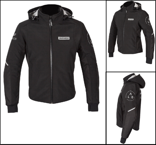 Spidi H2OUT Hoodie Armor CE Motorcycle Jacket Black