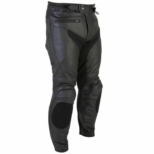 Spada Nero Full grain Leather Motorcycle Trouser Black CE Armour