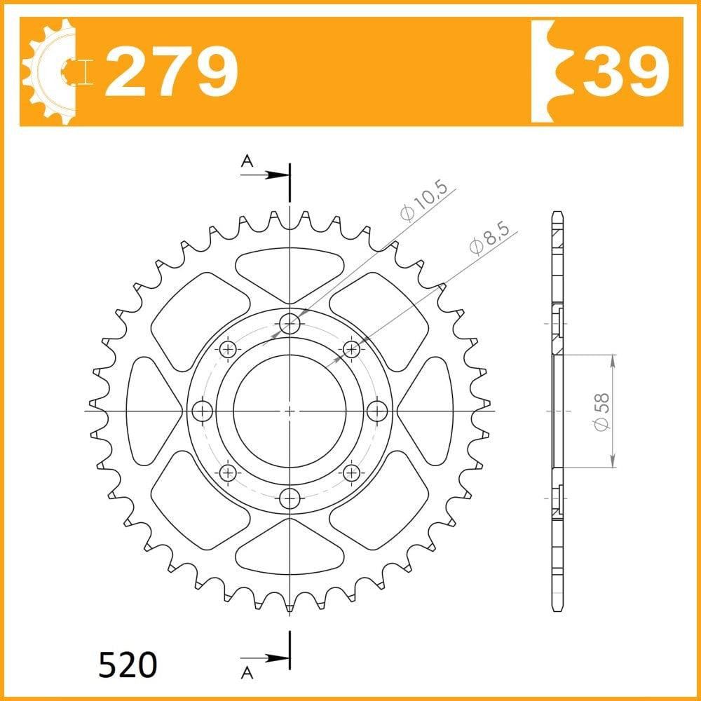 RK  Standard Kit Honda Motorcycle 520 Chain And Sprocket Kit MBX125FE  84-86