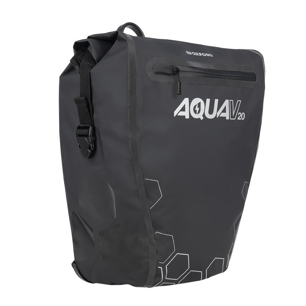 Oxford Aqua V 20 Motorcycle QR Pannier Bag Black