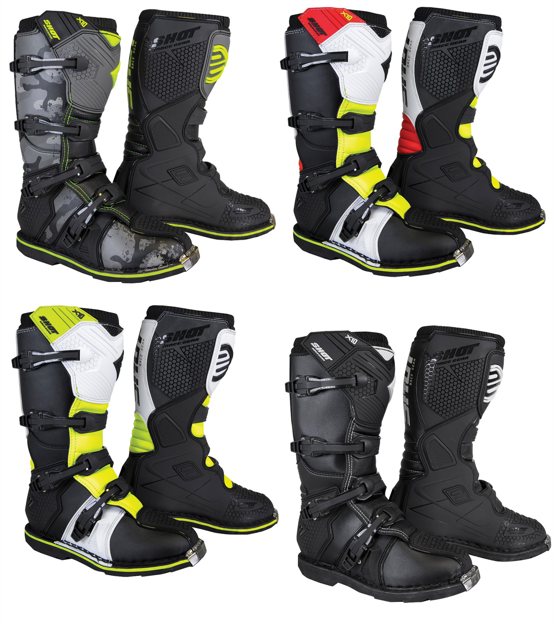 Shot X10 2.0 Adult Motocross MX Off Road Motorcycle Boots