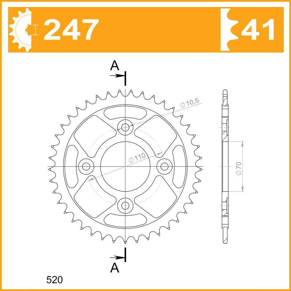 RK H. Duty Upgrade Kit Honda CB250NB /NDB /NDC 79-83 Motorcycle Chain & Sprocket