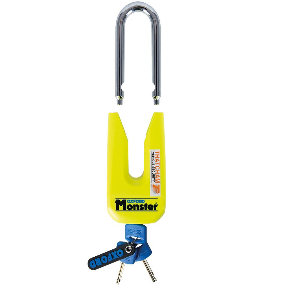 Oxford Monster Padlock Motorcycle Motorbike Disc Lock - Yellow