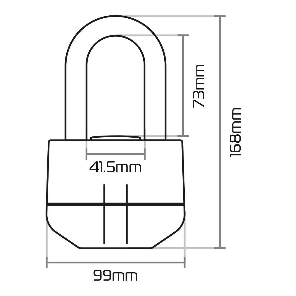 Oxford Boss Alarm 16mm Motorbike Padlock Black