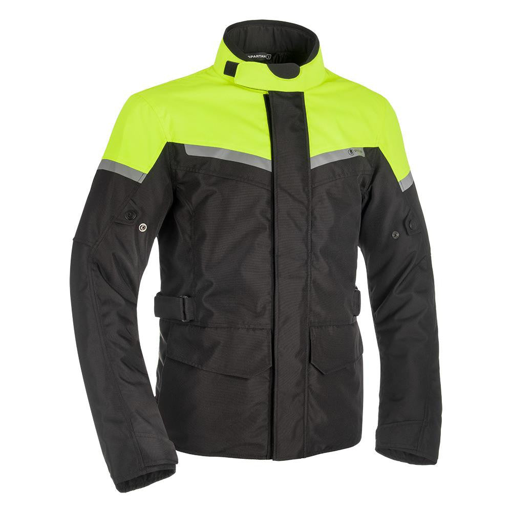 Spartan Long WP Men's Motorcycle Motorbike  Jacket - Black/Fluo