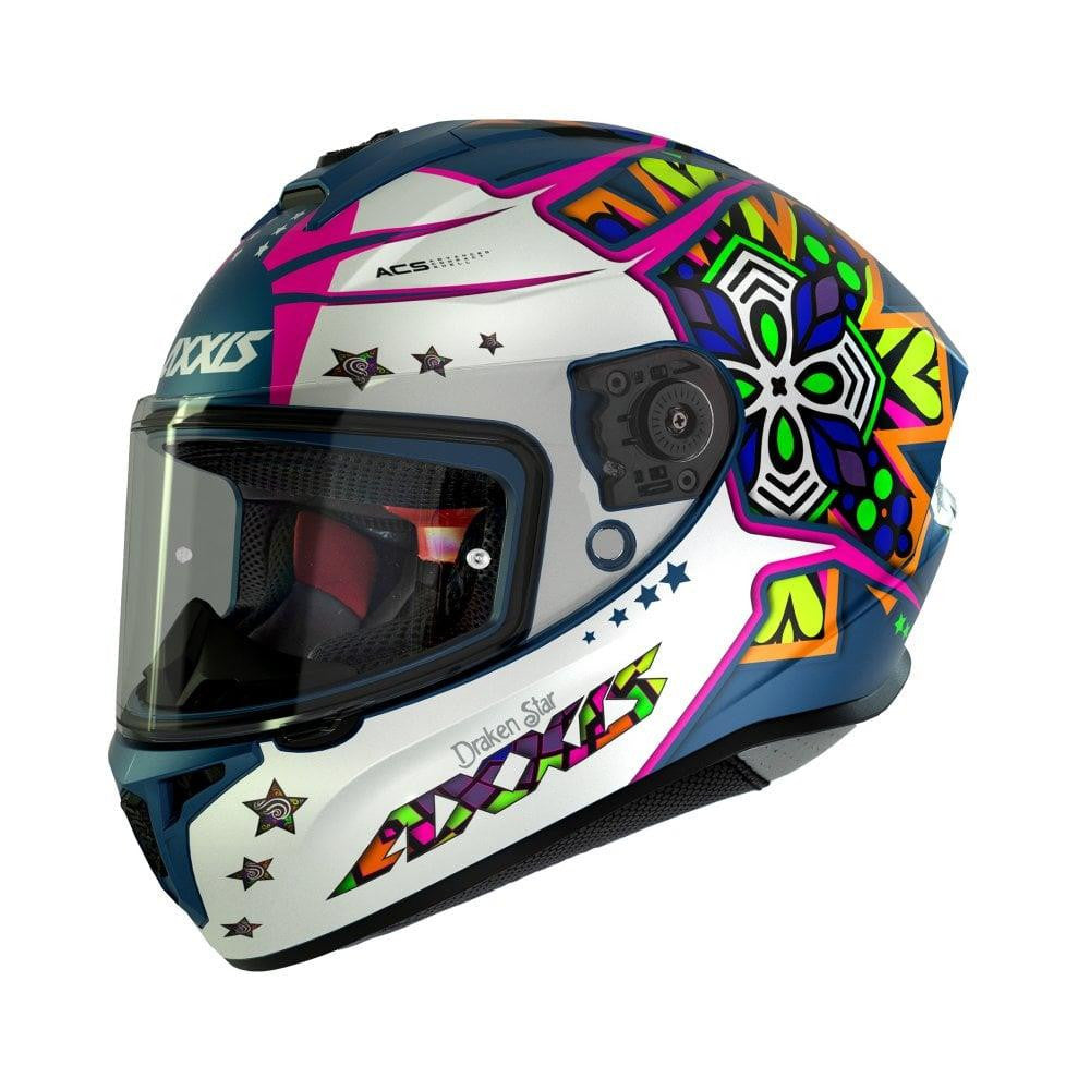 Draken S Star C7 Motorcycle Motorbike Matt Blue Helmet