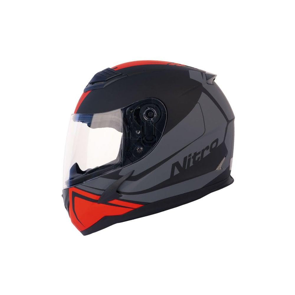 Nitro Helmet N2400 Rogue Junior Satin Black/Gun/Safety Red