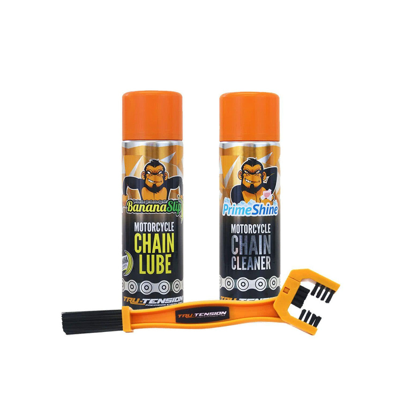 Tru Tension Motorcycle Motorbike Chain Cleaner And Lube Bundle