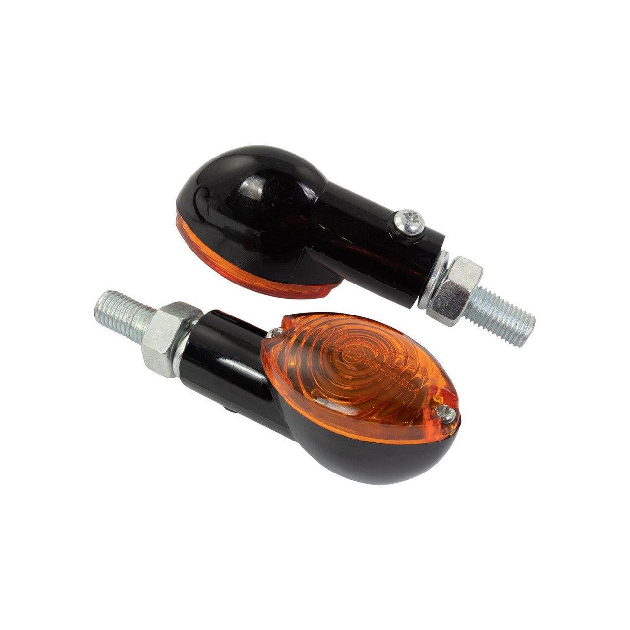 Bike It Motorbike Mini Cat Eye Indicators Black Body And Amber Lens