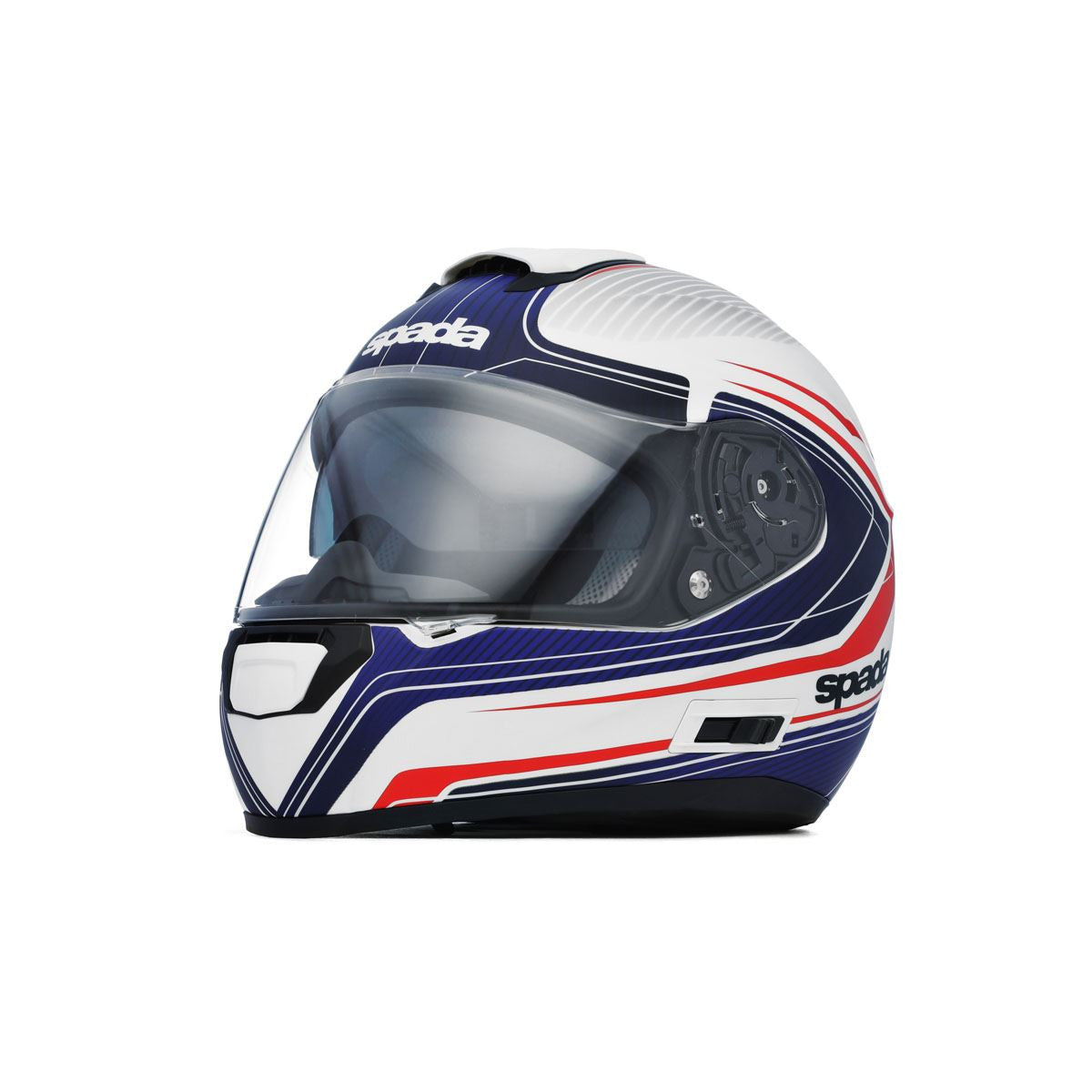 SPADA SP16 Monarch Full Face Motorcycle Bike Road Crash Helmet -White Red Blue