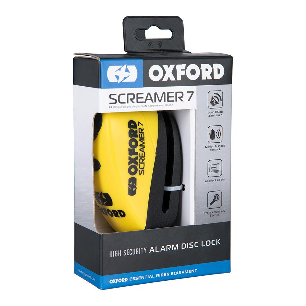 Oxford Screamer XA7 Alarm Disc Lock Yellow/Matt Black