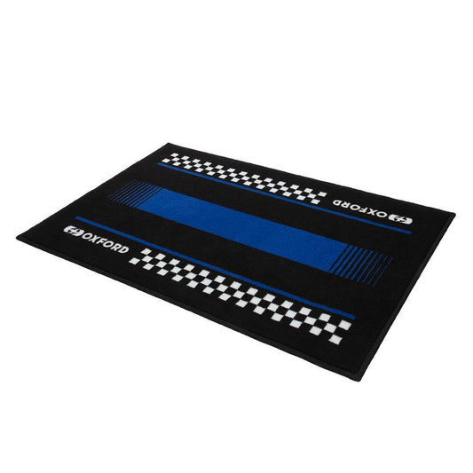 Oxford Pitlane Yama Motorcycle Door Mat Blue 90 x 60cm