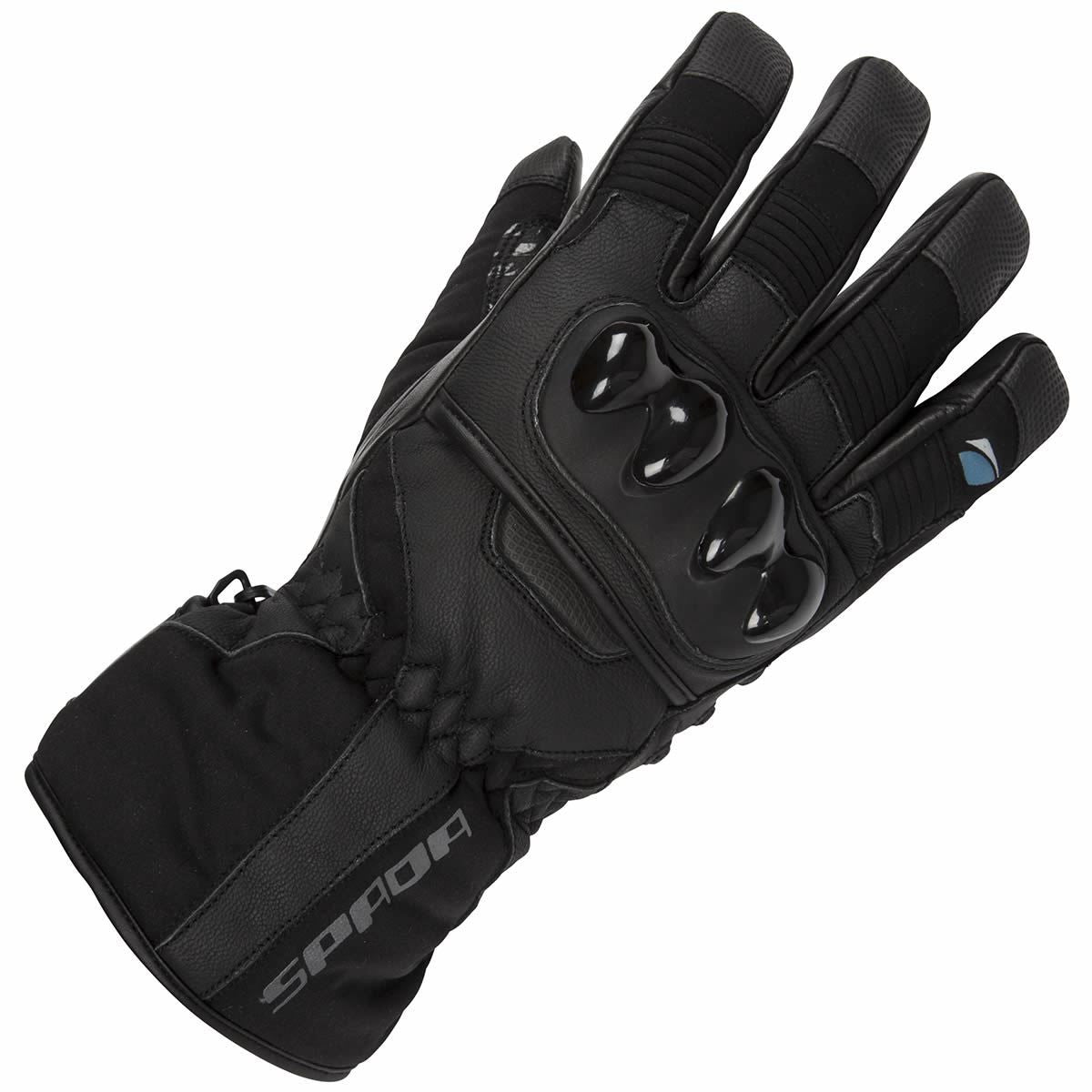 SPADA SHADOW WP MOTORBIKE LEATHER GLOVES BLACK SMALL