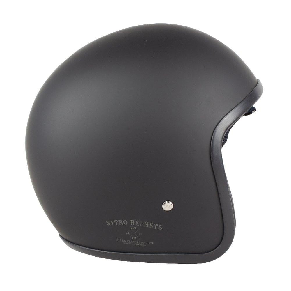 Nitro X580 / X581 Motorcycle Scooter Jet Open Face Biker Helmet Satin Black