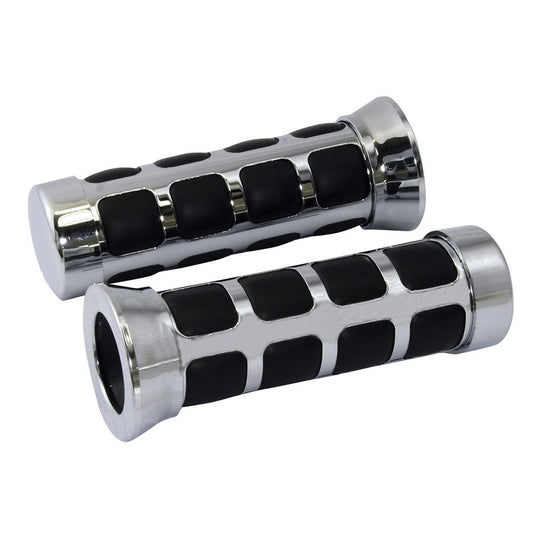 Bikeit Motorcycle Motorbike Chrome Cube Cushion Grip