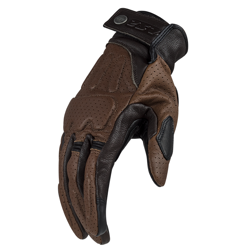 LS2 Rust Man Motorcycle Motorbike Vintage Leather Gloves Black & Brown